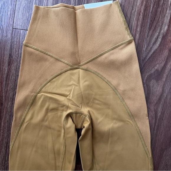 Offline by Aerie Ribbed Hi-rise Leggings Sz XS Marigold Mustard Brown - Picture 5 of 5